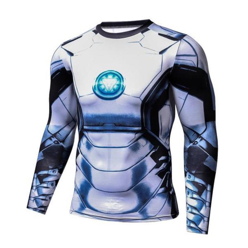 Iron Man Shirt Cool White 3D Printed Iron man Long Sleeve Shirt