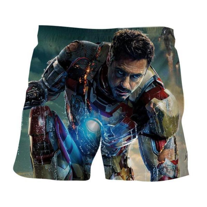 Iron Man Shorts Black & Blue 3D Printed Iron Man Short