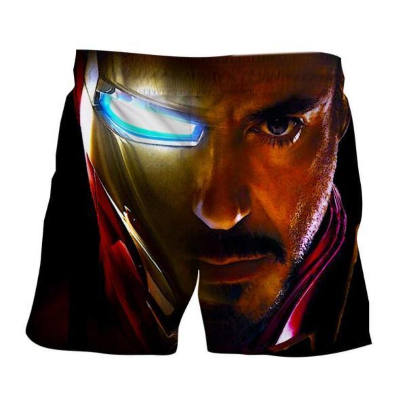Iron Man Shorts Dark Red 3D Printed Iron Man Short