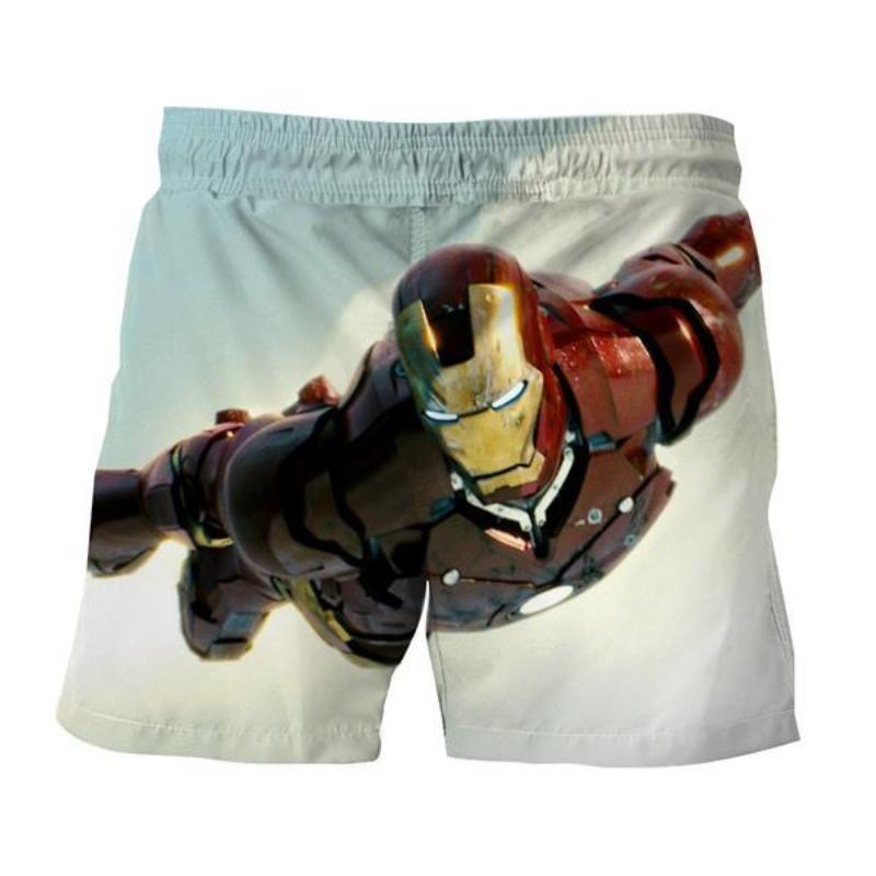 Iron Man Shorts Flying White 3D Printed Iron Man Short