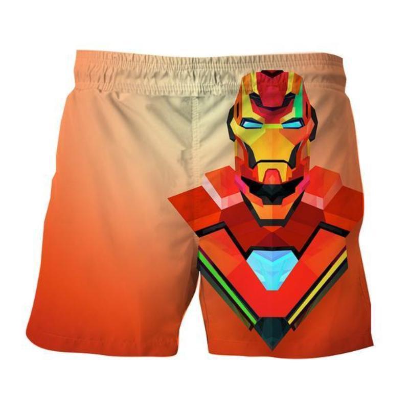 Iron Man Shorts Orange 3D Printed Iron Man Short