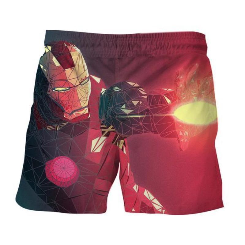 Iron Man Shorts Red 3D Printed Iron Man Short