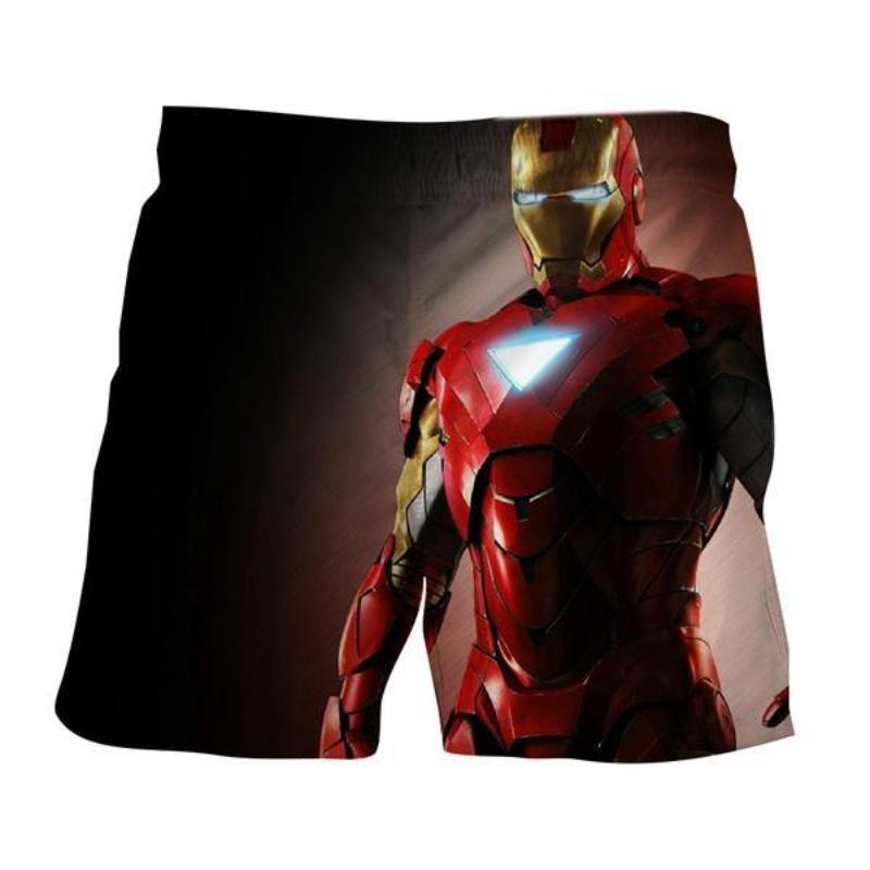Iron Man Shorts Red & Brown 3D Printed Iron Man Short