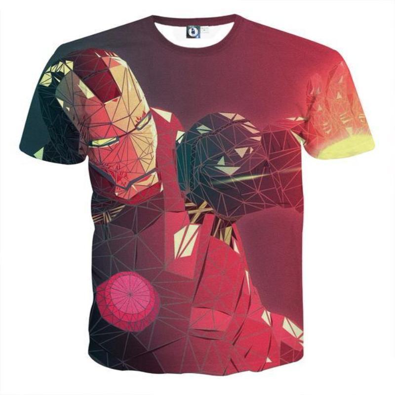 Iron Man Tee Red 3D Printed Iron Man T Shirt