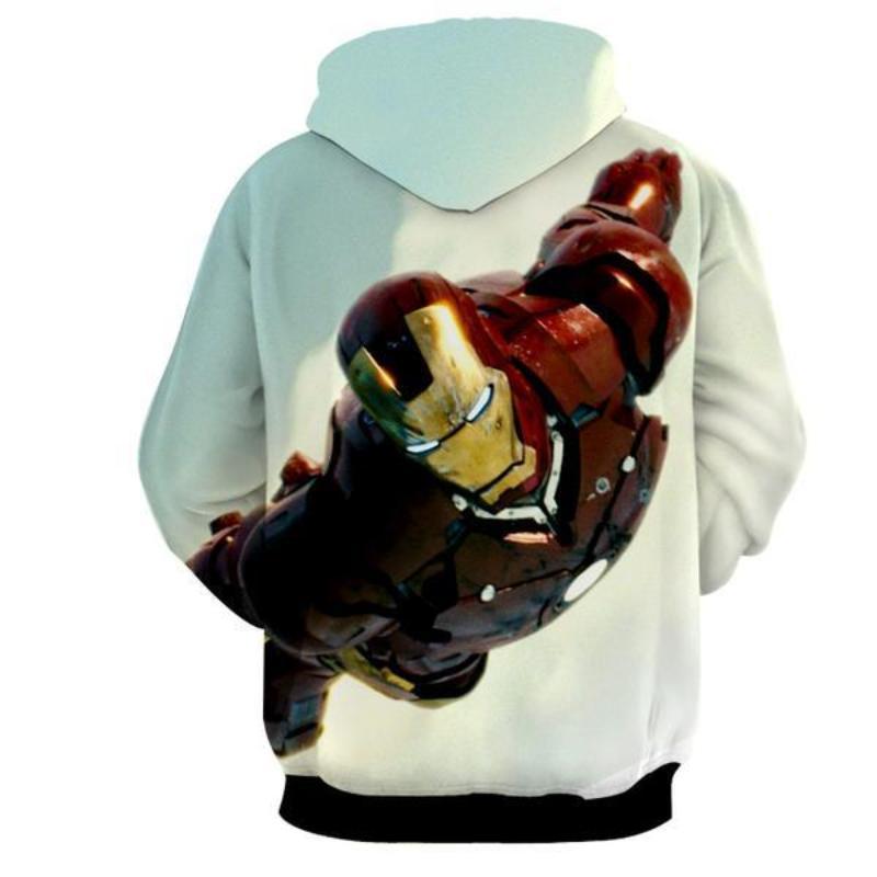 Iron Man White Blue 3D Printed Iron Man Hoodie