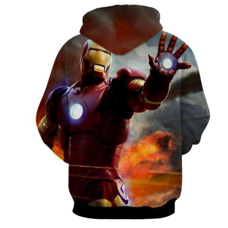 Iron Man White Orange 3D Printed Iron Man Hoodie