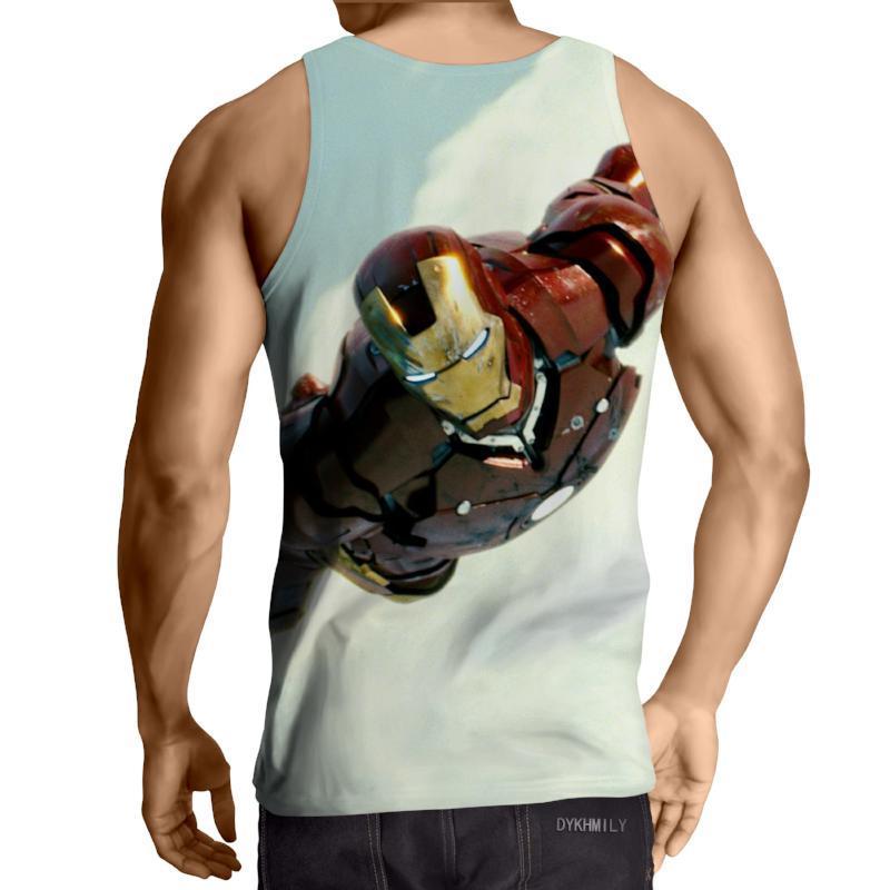 Iron man Flying White 3D Printed Iron Man Tank Top