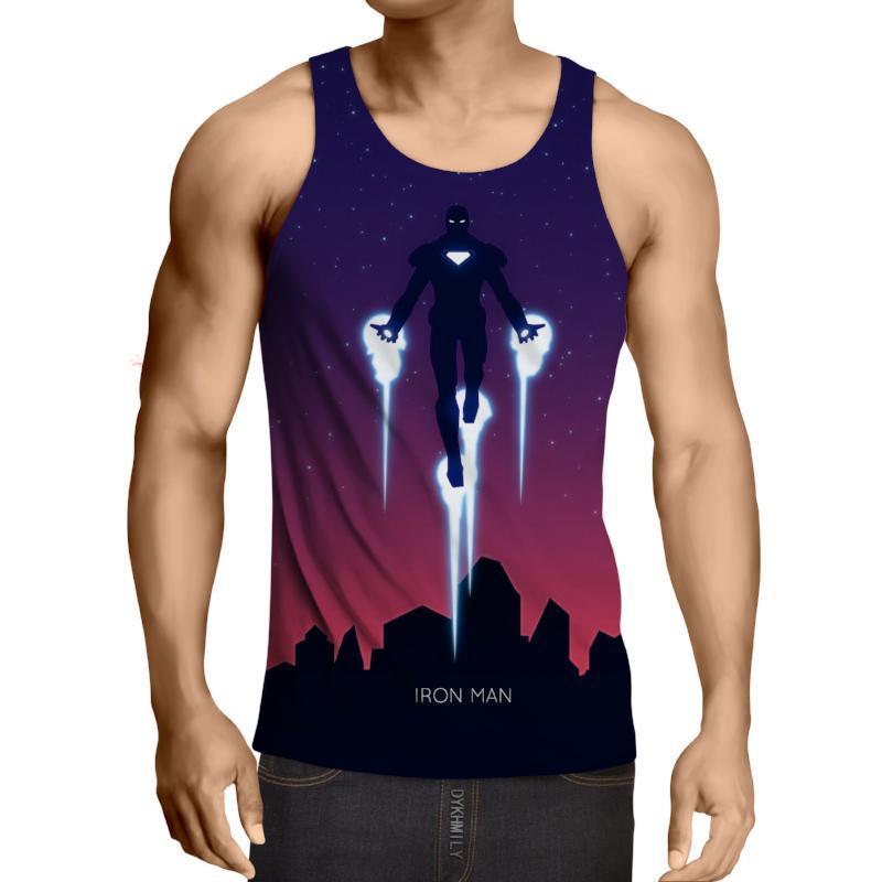 Iron man Night Style 3D Printed Iron Man Tank Top