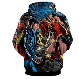 Justice League: 3D Printed Black Superman Hoodie