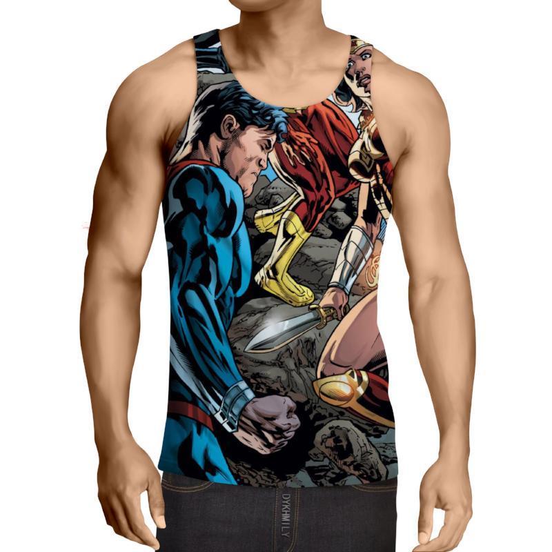 Justice League: 3D Printed Black Superman Tank Top