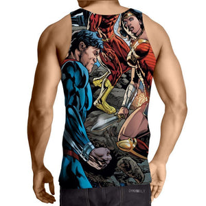 Justice League: 3D Printed Black Superman Tank Top