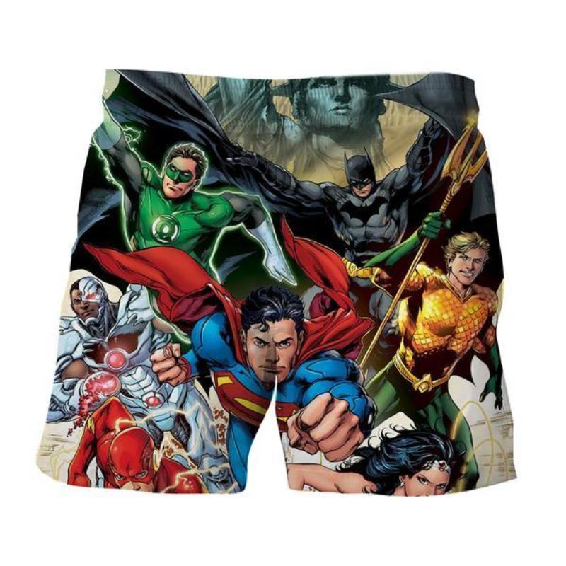Justice League All Hero 3D Printed Justice League Shorts
