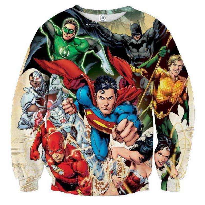 Justice League All Hero 3D Printed Justice League Sweatshirt