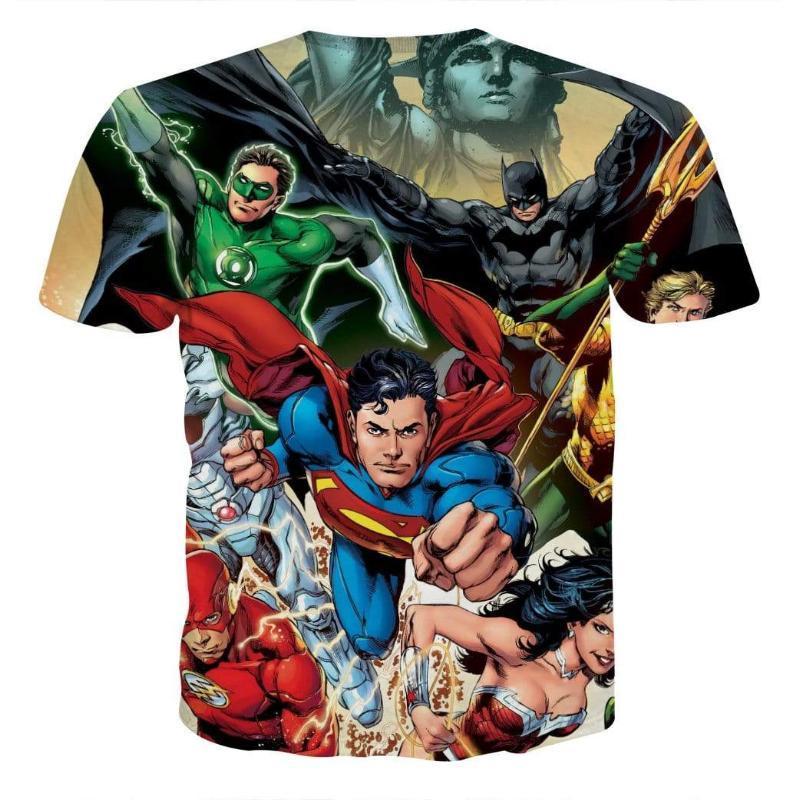 Justice League All Hero 3D Printed Justice League T Shirt