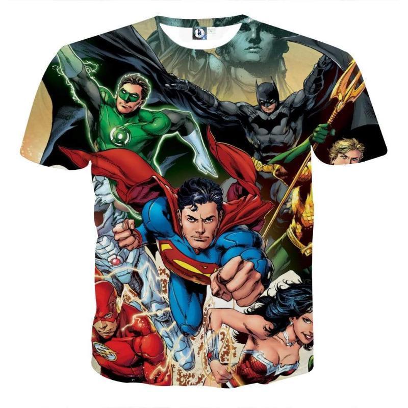 Justice League All Hero 3D Printed Justice League T Shirt