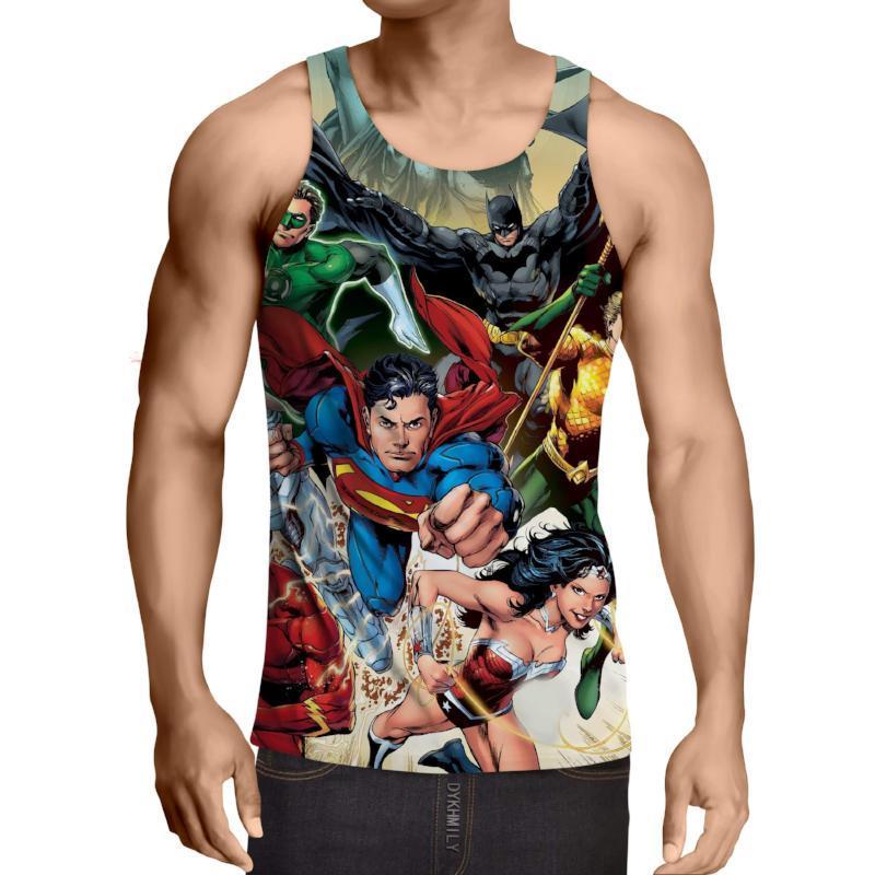 Justice League All Hero 3D Printed Justice League Tank Top