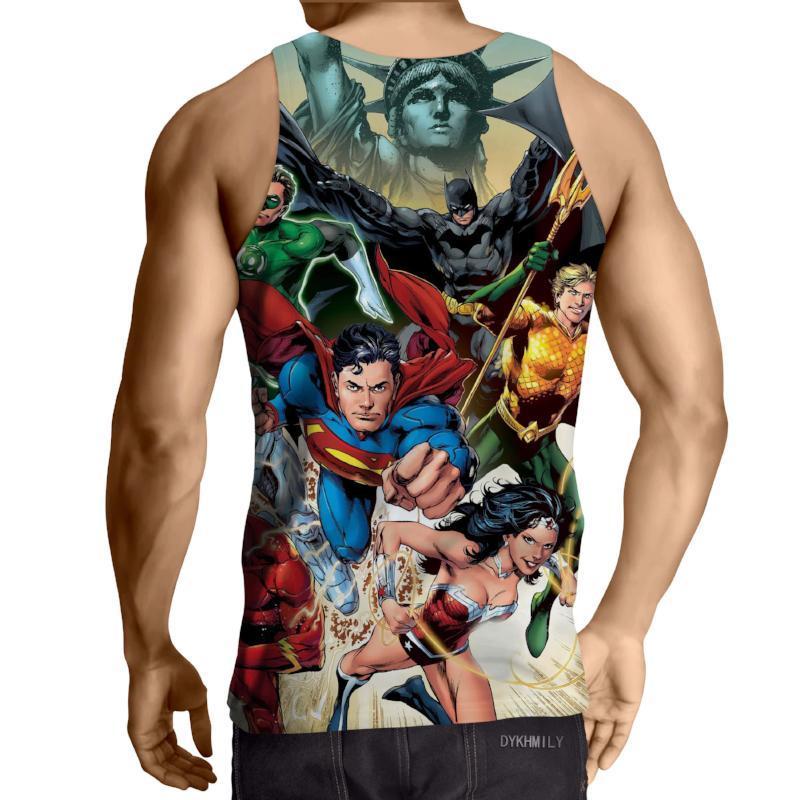 Justice League All Hero 3D Printed Justice League Tank Top