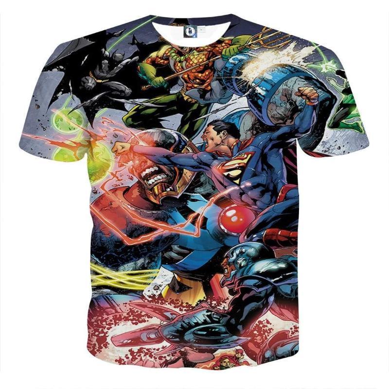 Justice League All Hero Blue 3D Printed Justice League T Shirt