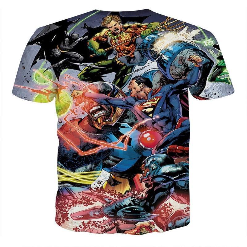 Justice League All Hero Blue 3D Printed Justice League T Shirt