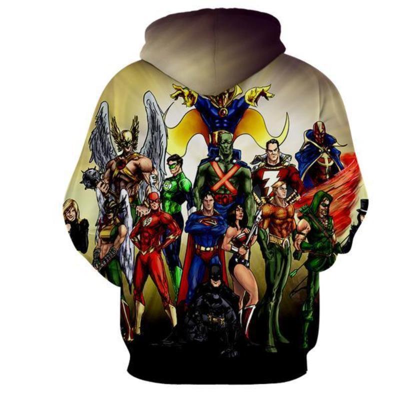 Justice League All Heroes 3D Printed Justice League Hoodie