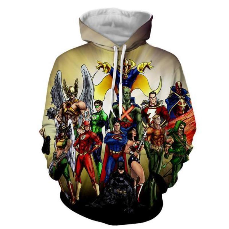 Justice League All Heroes 3D Printed Justice League Hoodie