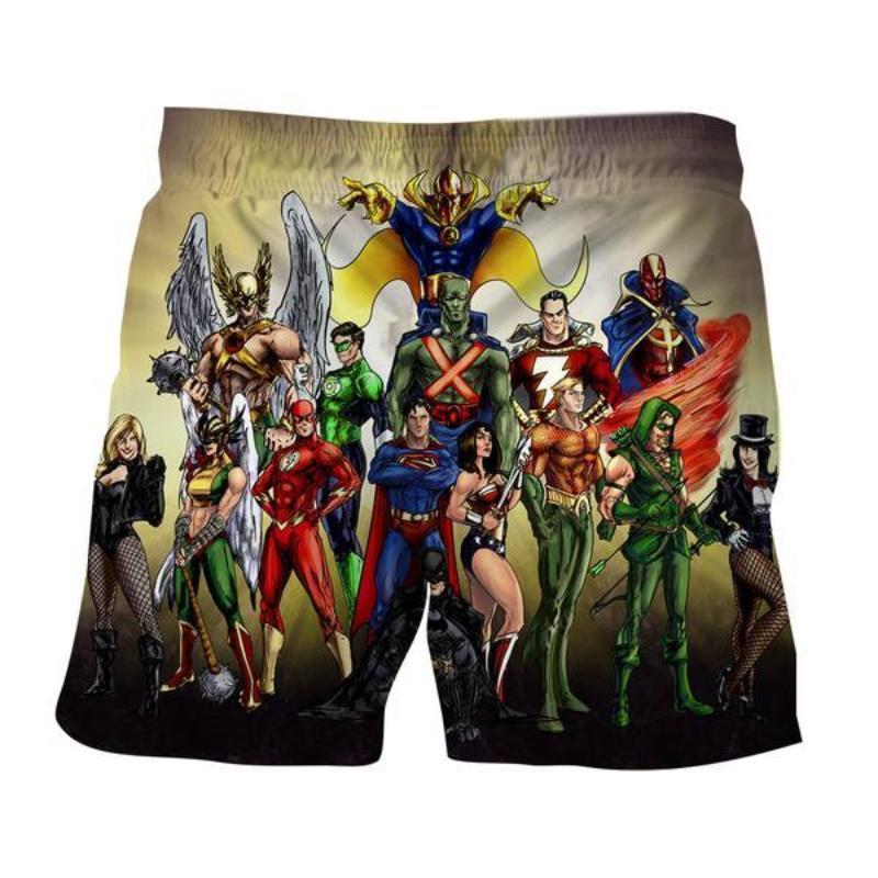 Justice League All Heroes 3D Printed Justice League Shorts