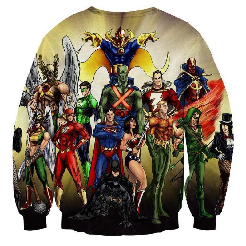 Justice League All Heroes 3D Printed Justice League Sweatshirt