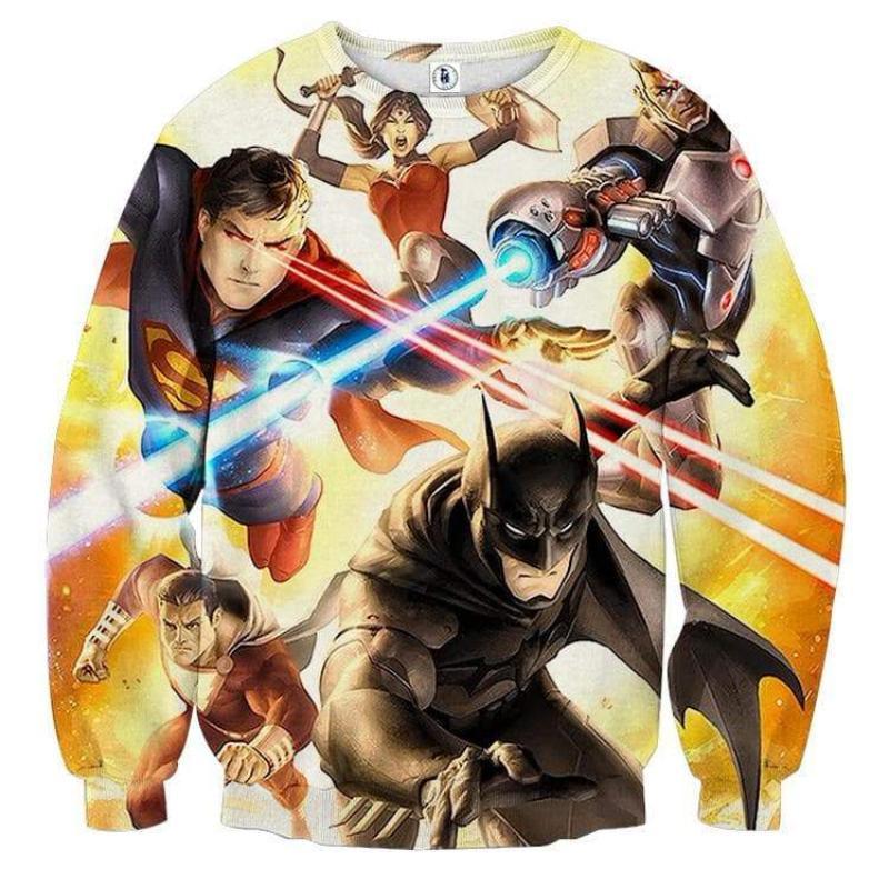 Justice League All Heroes 3D Printed Justice League Sweatshirt