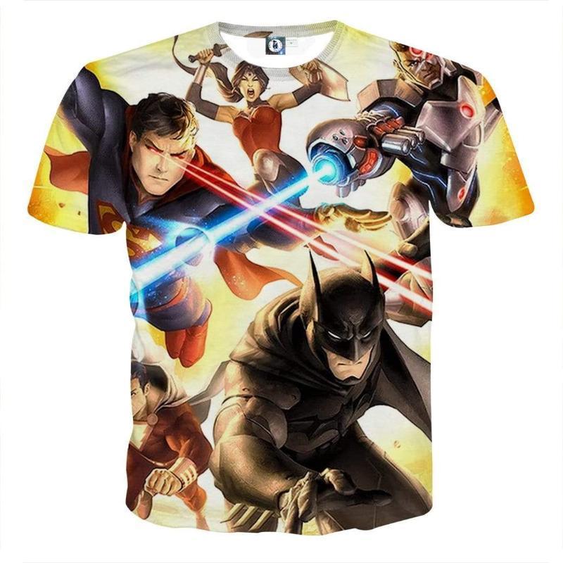 Justice League All Heroes 3D Printed Justice League T Shirt