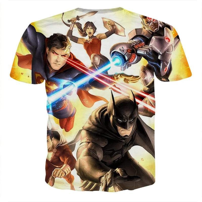 Justice League All Heroes 3D Printed Justice League T Shirt