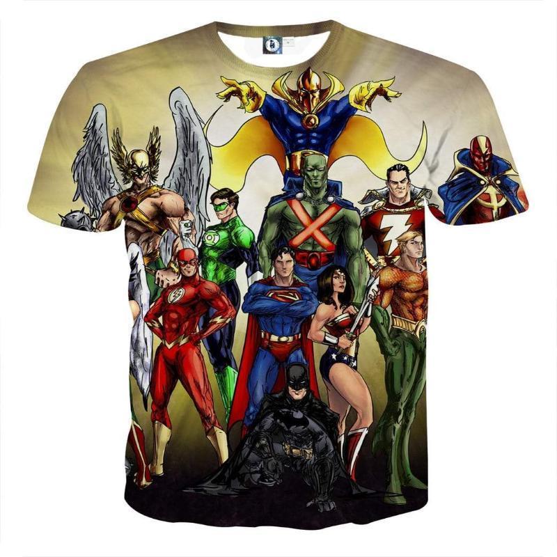 Justice League All Heroes 3D Printed Justice League T Shirts