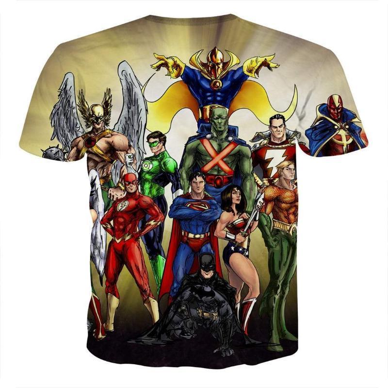 Justice League All Heroes 3D Printed Justice League T Shirts