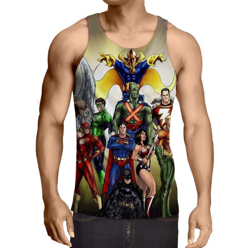 Justice League All Heroes 3D Printed Justice League Tank Top