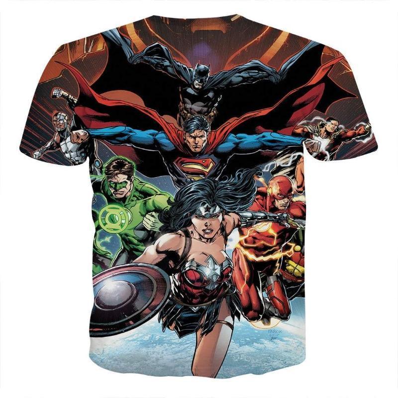 Justice League All Super Hero 3D Printed Justice League T Shirt