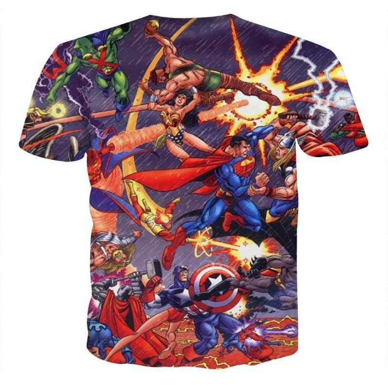 Justice League All hero Purple 3D Printed Justice League T Shirt