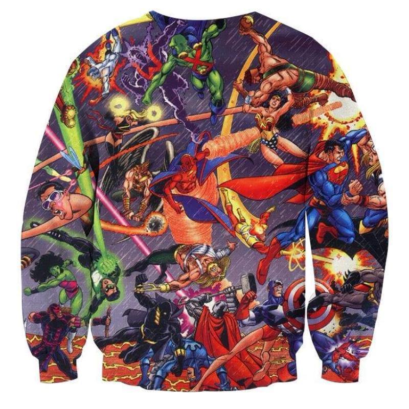 Justice League All hero Purple 3D Printed Sweatshirt