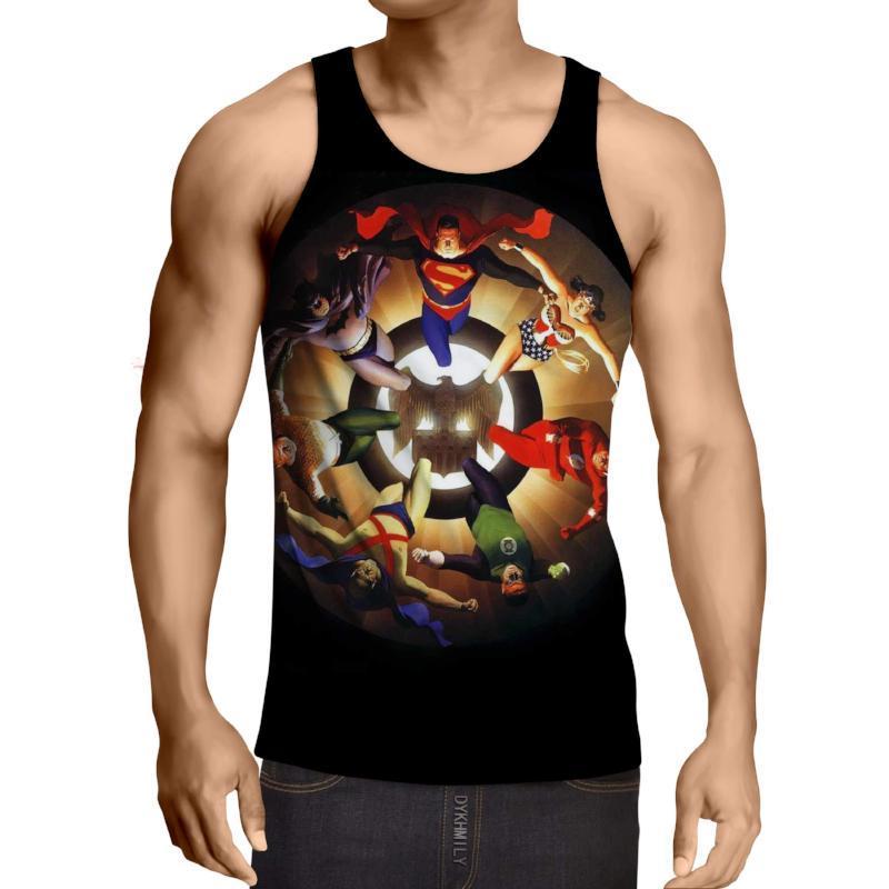 Justice League Black 3D Printed Justice League Tank Top