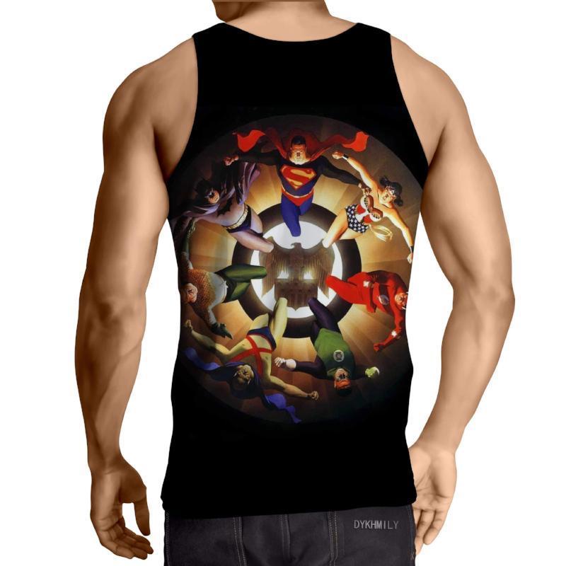 Justice League Black 3D Printed Justice League Tank Top
