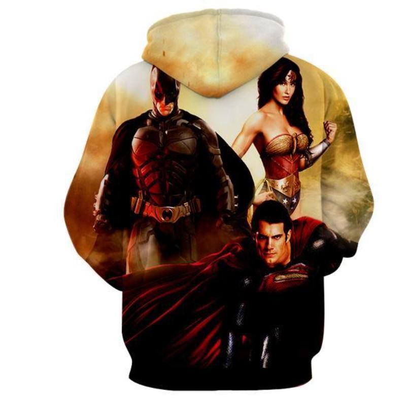 Justice League Black Orange 3D Printed Justice League Hoodie