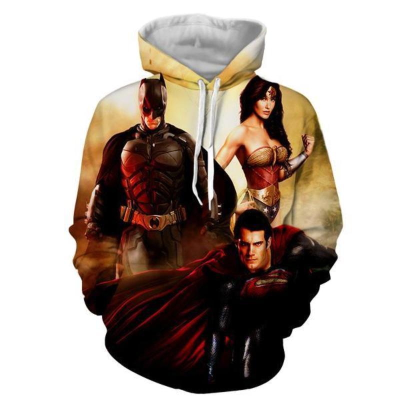 Justice League Black Orange 3D Printed Justice League Hoodie