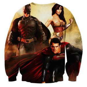Justice League Black Orange 3D Printed Justice League Sweatshirt