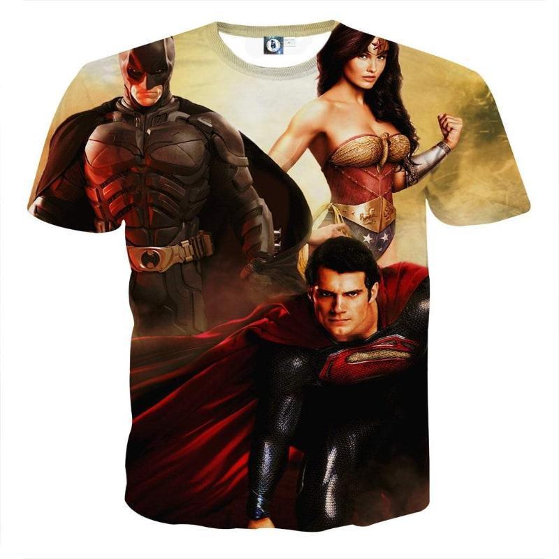 Justice League Black Orange 3D Printed Justice League T Shirt