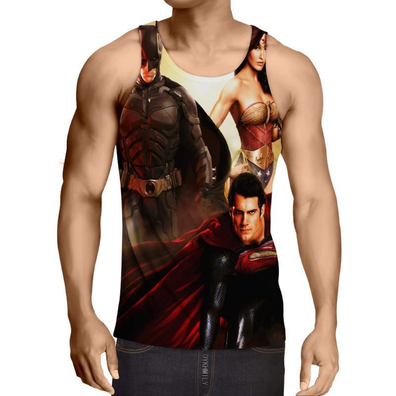 Justice League Black Orange 3D Printed Justice League Tank Top