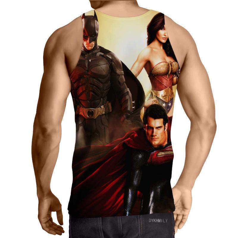 Justice League Black Orange 3D Printed Justice League Tank Top