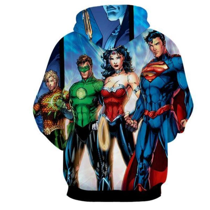 Justice League Blue 3D Printed Justice League Hoodie