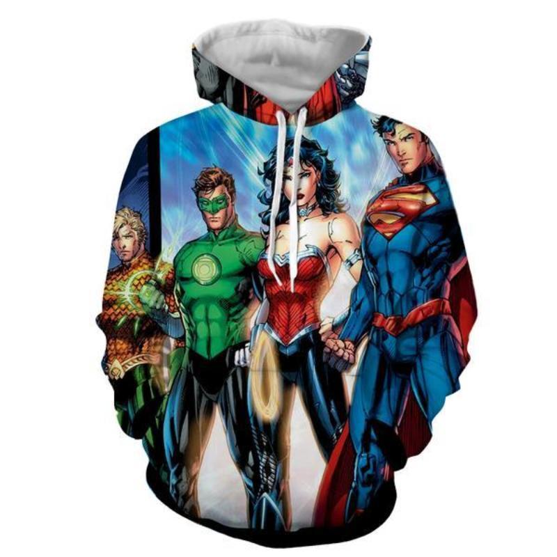 Justice League Blue 3D Printed Justice League Hoodie