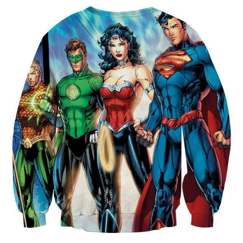 Justice League Blue 3D Printed Justice League Sweatshirt
