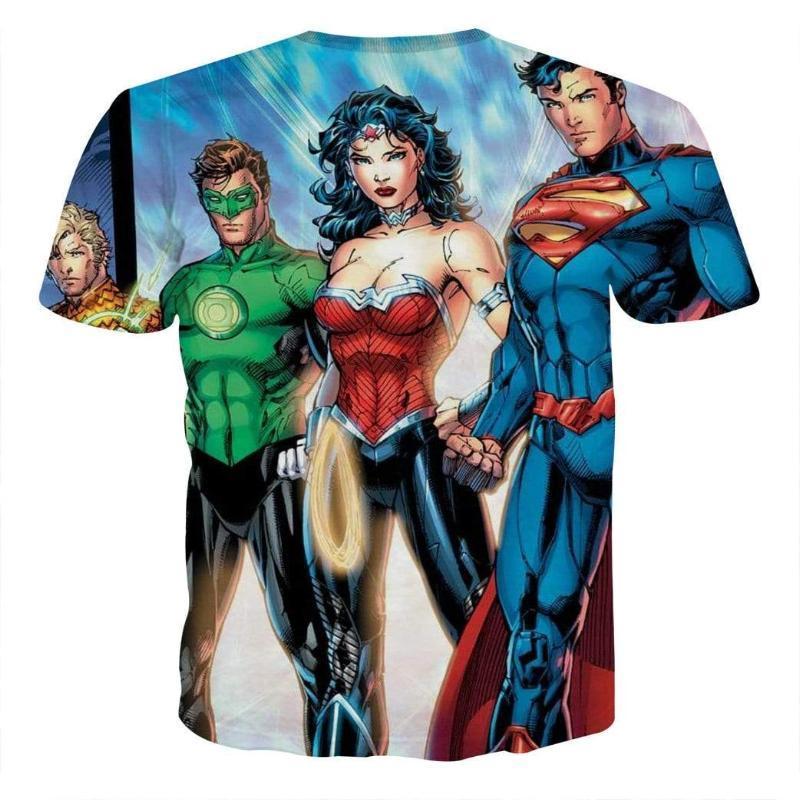 Justice League Blue 3D Printed Justice League T Shirt