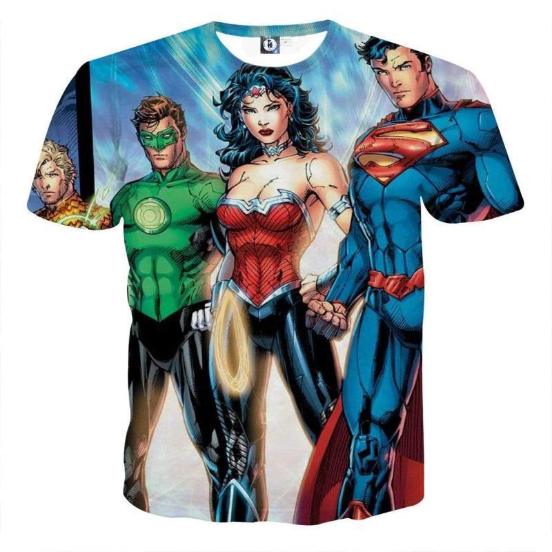 Justice League Blue 3D Printed Justice League T Shirt
