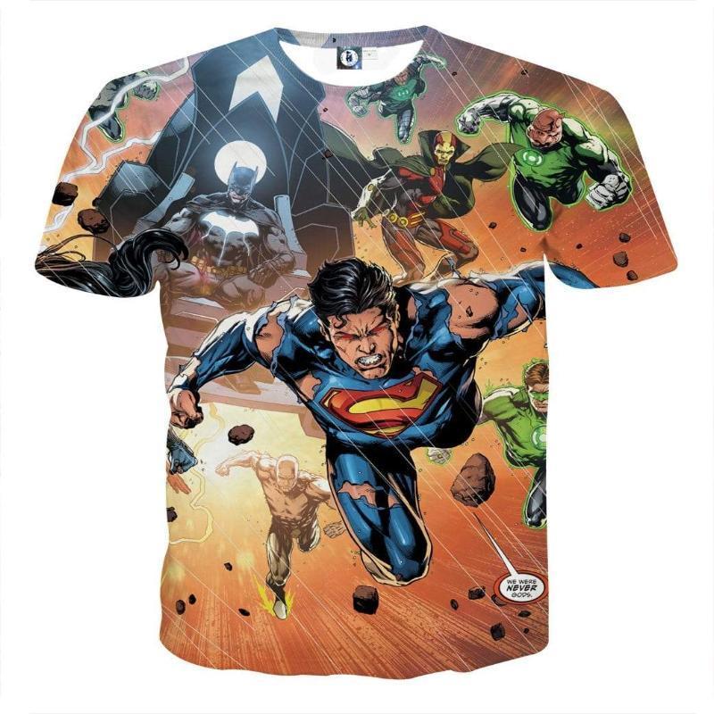 Justice League Orange 3D Printed Justice League T Shirt